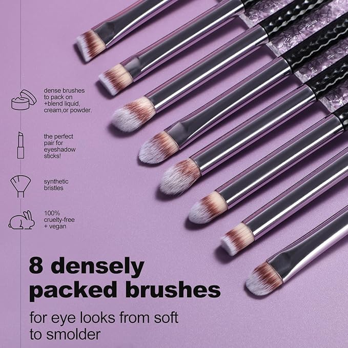 BS-MALL 14 Pcs Makeup Brushes Set With Dual-sided Makeup Blending Sponge - Foundation Brush & Makeup Sponge,premium Luxury Brush Collection For Face & Eye,for Flawless Application (Purple)