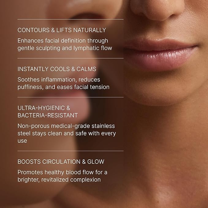 TALOVA - 304-Grade Stainless Steel Gua Sha Facial Tool, Easing Facial Tension, Massage and Sculpting Tool for Face and Body, Encourage Lymphatic Drainage, Jawline Sculptor, Skin Care Gift
