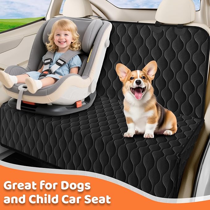 URPOWER Dog Car Seat Cover for Back Seat - Waterproof Car Seat Protector for Child Carseat & Pets, Nonslip Car Seat Covers for Cars, SUVs & Small Trucks