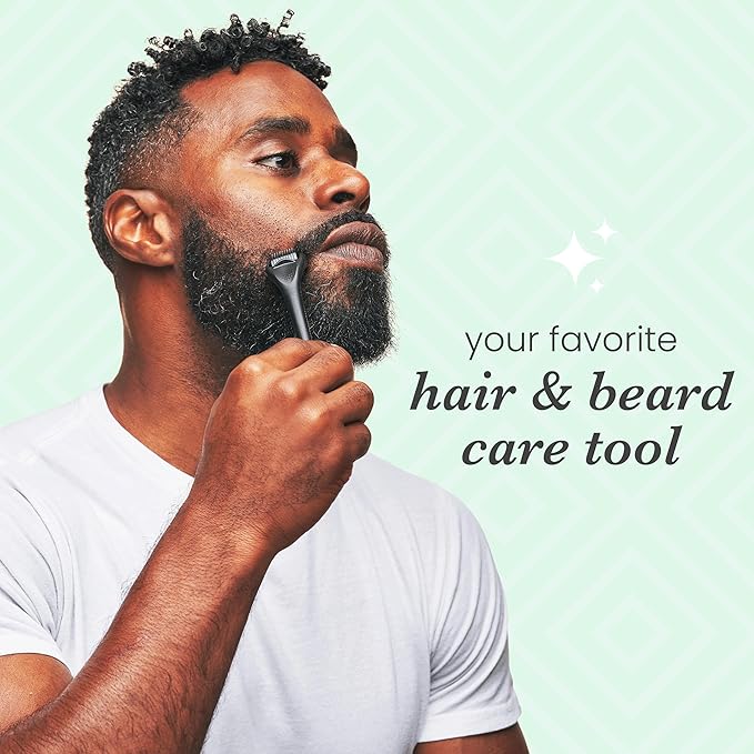 Roller for Face, Beard, Hair - Skincare for Men and Women (Shiny Black)