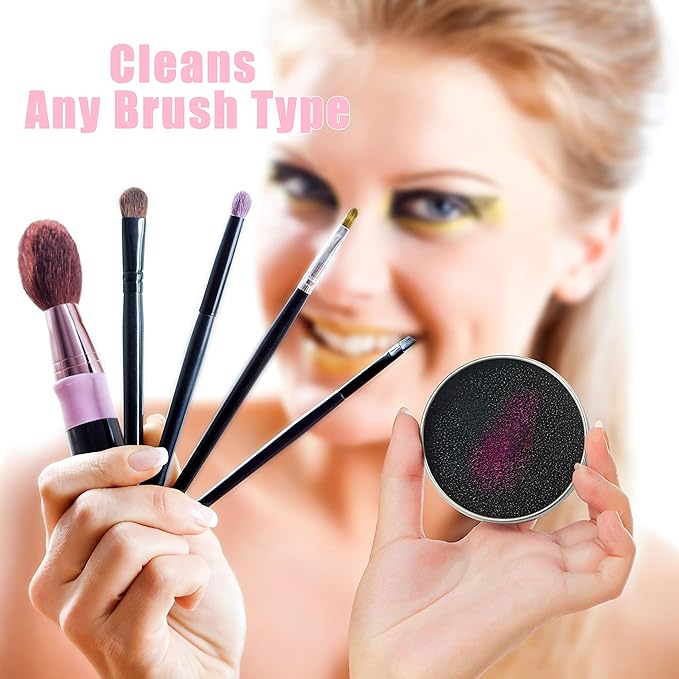 TailaiMei 4 Pack Color Removal Cleaner Sponge, Quickly & Easily Clean Makeup Brushes Without Water or Chemical Solutions Eliminating Drying Time - Switch Eyeshadow Colored Immediately