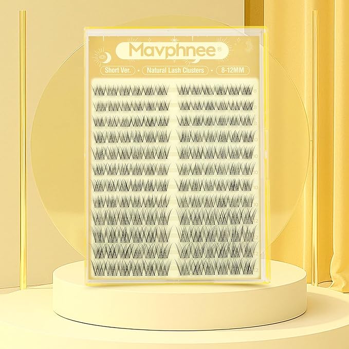 Short Lash Clusters Natural Cluster Eyelash Extensions 8-10-12MM Clear Band Cluster Lashes Extensions Wispy Individual Lashes CC-Curly Eyelash Clusters Pestañas Postizas Naturales 144Pcs DIY Lashes