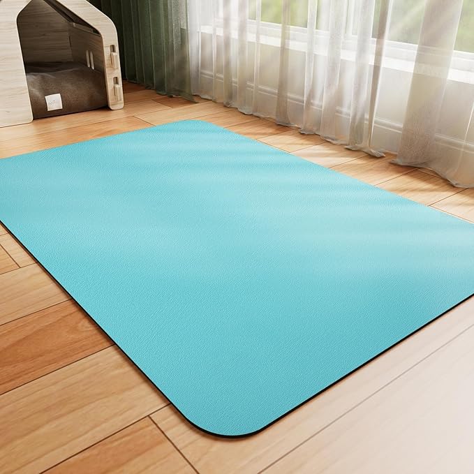 Dog Food Mat - Absorbent Cat Mat for Food and Water, No Stains Pet Feeding Bowl Mat, Easy to Clean Pet Placemats, Quick Dry Dog Water Dispenser Mat for Messy Drinkers | Teal 16"x 24"