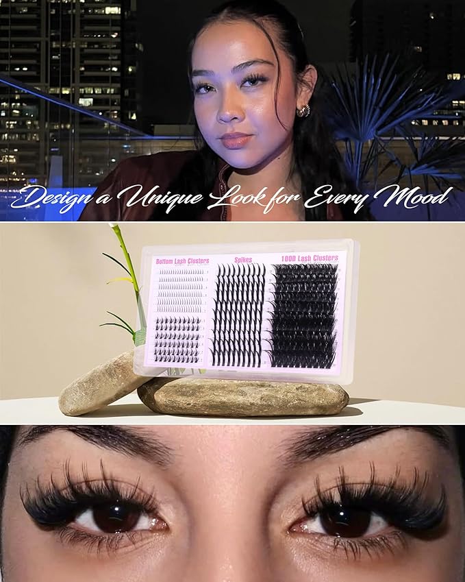 Lash Clusters Kit with Spikes Wispy Lash Extension Kit with Bottom Lashes 100D Eyelash Clusters 380PCS Volume Eyelash Extension Kit Spiky Lashes Clusters Kit with 2-IN-1 Lash Glue, Tweezers