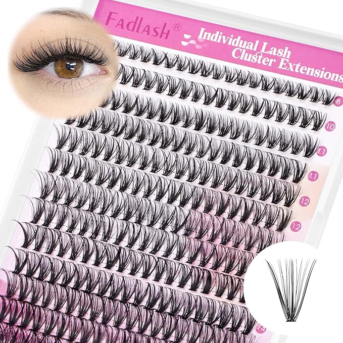 Lash Clusters Extensions 200pcs 30D Individual Cluster Lashes Mixed Tray Black Mink DIY Eyelash Extensions and Under Eyelashes Professional Makeup (30D-0.07-C, 8-16mm)