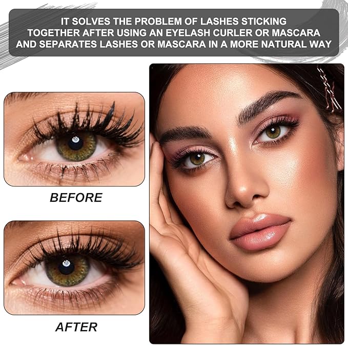 docolor Foldable Eyelash Comb 2 PCS Separator Folding Lash Comb Eyebrow Mascara Applicator Eyelash Definer Arc Designed Cosmetic Brushes Tool