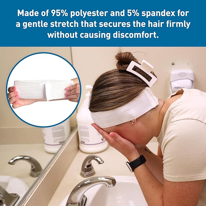 BodyMed Disposable Medical & Spa Headbands - 200 Count, Easy Closure for One-Time Use in Clinical & Spa Setting