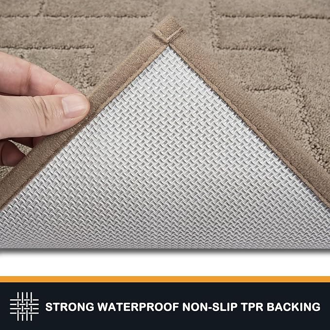 PURRUGS Dirt Trapping Door Mat 34" x 59", Non-Slip Machine Washable Entry Rug, Dog Doormat, Indoor Front Door Mat, Super Absorbent Entryway Rug for Muddy Shoes & Paws, Taupe