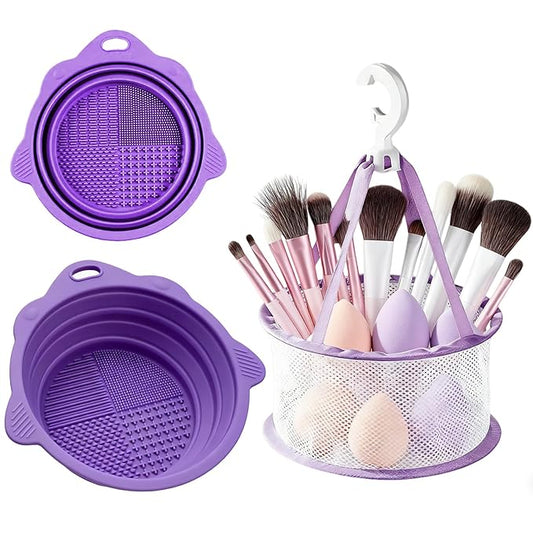 Makeup Brush Cleaner, Makeup Brush Cleaning Mat, Silicone Makeup Brush Cleaning Pad Cleaner And Dryer