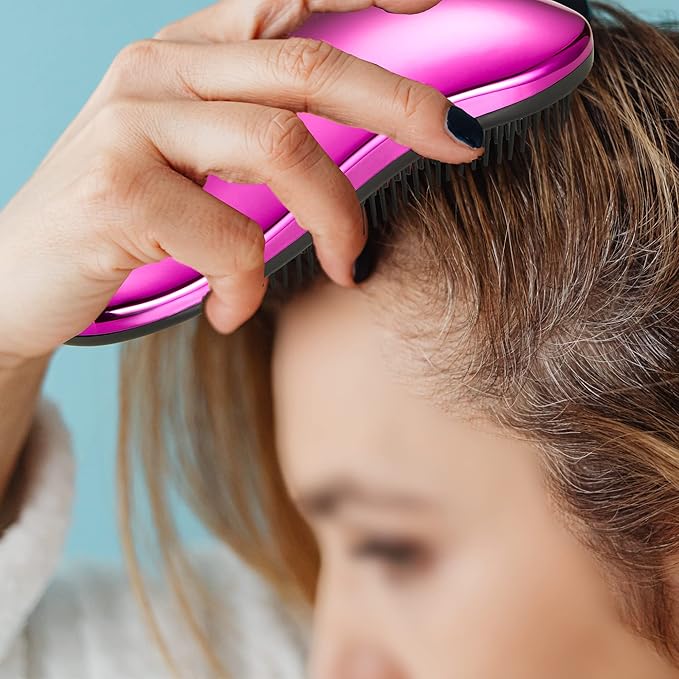 WYNK Detangling Brush 2-Pack for Adults & Kids - Green & Pink Hairbrush for Wet/Curly/Thick Hair, Gentle Knot Remover with Scalp Massage