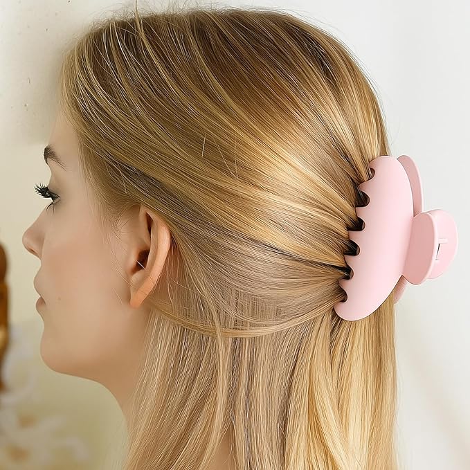 8 Pcs Large Acrylic Hair Claw Clips for Women Non-slip Strong Hold Jaw Clamps for Thick Thin Hair(Glossy,Jelly Color)