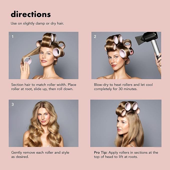 The Hair Edit Ceramic Core Hair Rollers for Salon-Quality Volume Professional Grade Thermal Rollers, Heat or No-Heat Styling, Soft Waves & Bouncy Blowouts, Root Lift, Long-Lasting Shine 9 Pack