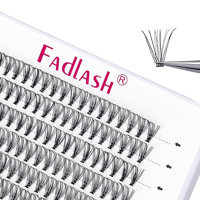 FADLASH Lash Clusters Extensions Individual Lashes Natural Soft 120pcs 20D D Cur Natural Long Black Faux Mink Volume Lash Extensions Reusable Artificial Eyelashes (20D-0.07-D, 15mm)
