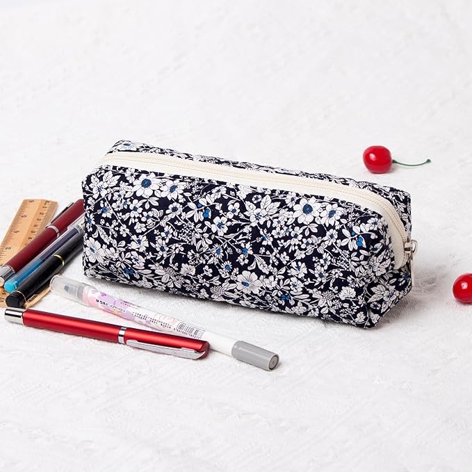 Pencil Case Pen Case Office College School Storage Bag Pouch Holder Box Organizer Makeup Pouch Cosmetic Bag Aesthetic Cute Pencil Case for Girls Boys Kids (Q)
