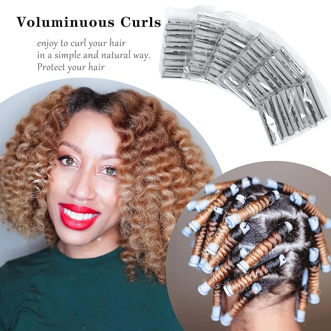 Perm Rods For Short Hair 60 Pcs Grey Small Perm Rods For Long Natural Hair DIY Plastic Curling Rods HairStyling Tools(0.59inch,Grey)