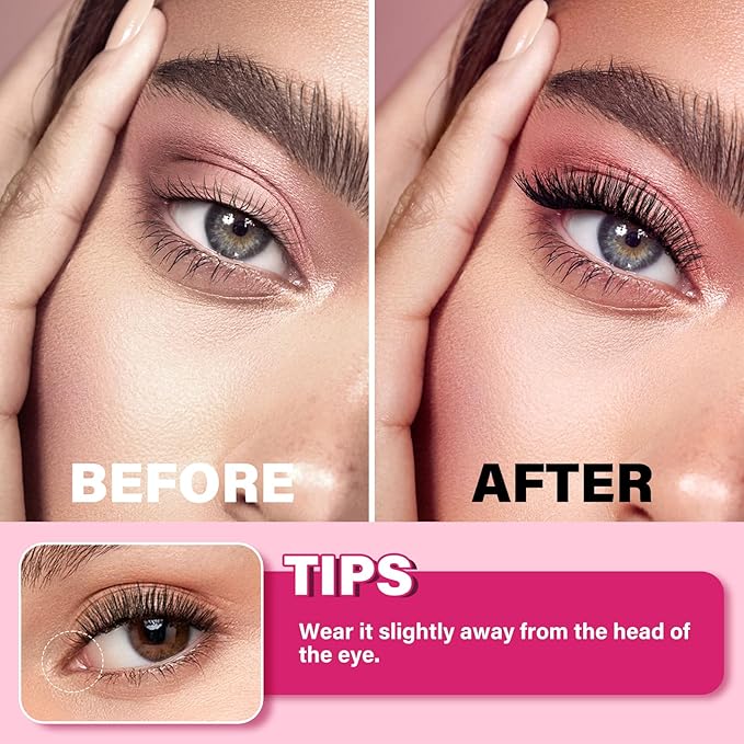 Magnetic Eyelashes With Applicator Long Lasting and Reusable Magnetic Lashes Kit 4Pcs Magnets Per Piece No Glue Needed False Eyelashes Waterproof,Cruelty Free,Easy To Wear (1pair, Intimacy)