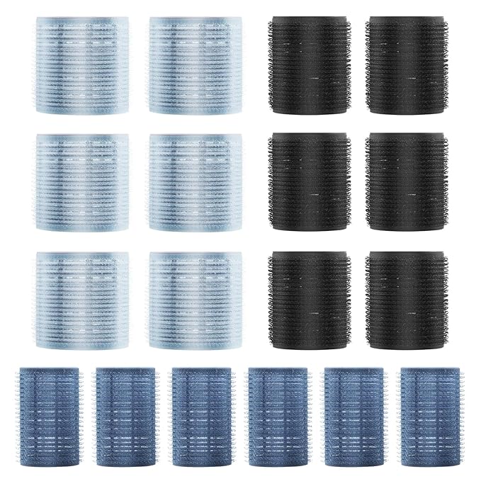 18pcs Self-Grip Heatless Hair Rollers - 3 Sizes for Long, Medium, or Short Hair, Salon-Quality Overnight Curlers