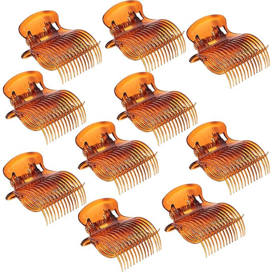 Hot Roller Clip -10PCS Hair Roller Clips - Hair Curler Claw Clip - Replacement Roller Clips for Women Girls Hair Section Styling - Brown