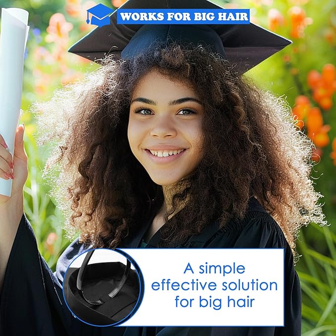 Graduation Cap Headband, Firm Anti-fall HairBand for Graduation Hat, Graduation Gifts Hat Accessories for Graduates, Students, Women (Grad Cap Not Included)