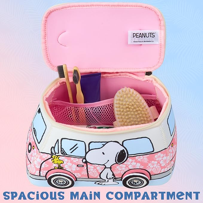 Get Trend Peanuts Snoopy Toiletry Bag, Valentines Day Gifts for Women, Teens Travel Essentials, Girls Makeup Bag, Cruise Essentials, Travel Accessories (Pink Snoopy)