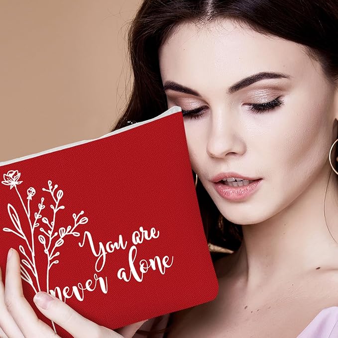 Coume 10 Pcs Valentines Canvas Makeup Bags Bulk, Inspirational Quotes Cosmetic Zipper Encouragement Travel Pouch Toiletry Bag Women Teacher Friend Birthday Gift(Joyous Color,Aesthetic)
