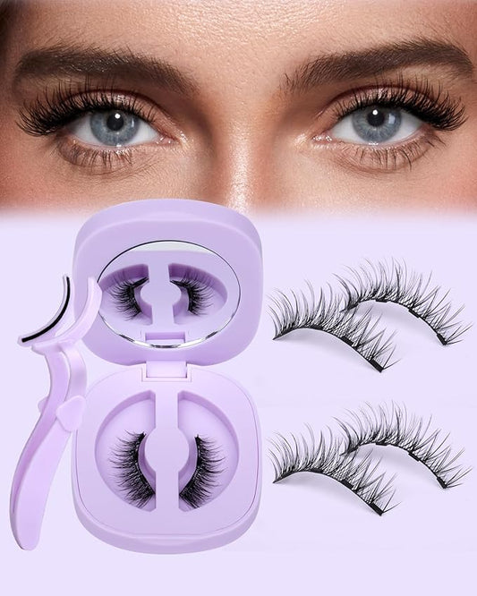JIMIRE Magnetic Eyelashes Natural Look Wispy Magnetic Lashes with Applicator Cat Eye False Eyelashes with Magnets No Glue Needed Manga Lashes