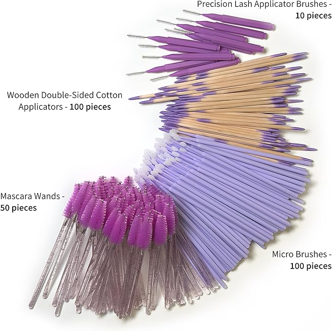 Lash Lift & Tint Kit Accessories – 279-Piece Eyelash Perm Tools with Silicone Shields (7 Sizes), Y-Comb Tools, Eye Pads, Micro Brushes, Cotton Applicators & Mascara Wands