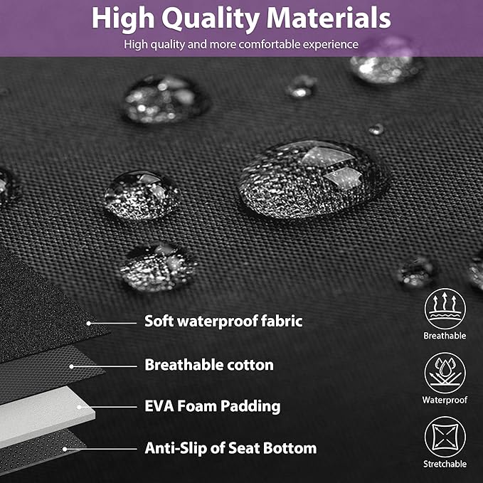 CAR PASS Waterproof Car Seat Covers Front Seats Only with 5mm Composite EVA, Neoprene Car Seat Cover with Separate Headrest Cover, Quick Setup Universal Fit for Car SUV Trucks,Airbag Compatible Purple