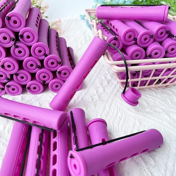 Perm Rods for Natural Hair, 60 pcs Medium Size Hair Rollers for Long Short Hair Styling Tool Hair Curlers