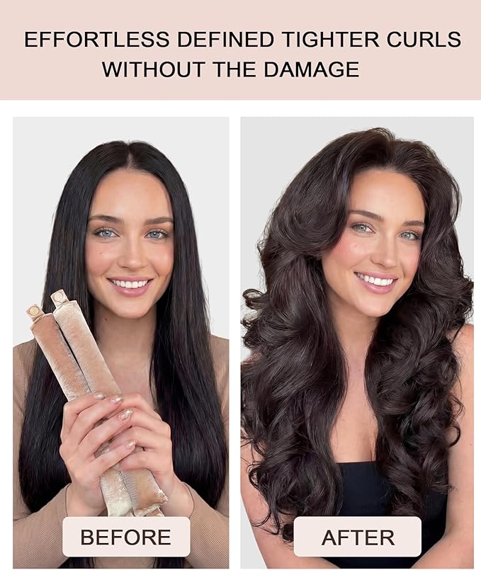 Littles Velvet Heatless Hair Curler Curling Rod Set, Soft Small Flexi Rods Hair Rollers Curlers to Sleep in No Heat Heatless Curls Overnight Rods for Short & Medium Hair for Tight Curls Blonde