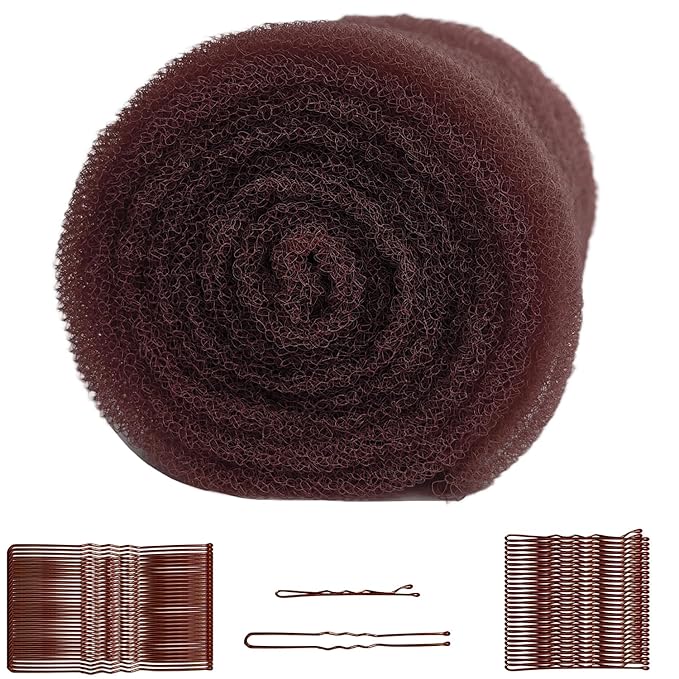 Hair Sponge for Updo Tan with 200pcs pin Hair Filler Padding for Updo (Coffee)