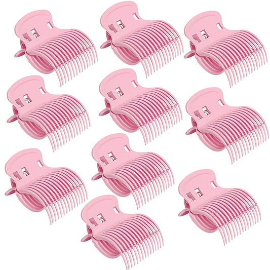 Hot Roller Clips -10PCS Hair Roller Clip - Hair Curler Claw Clip - Replacement Roller Clips for Women Girls Hair Section Styling - Pink