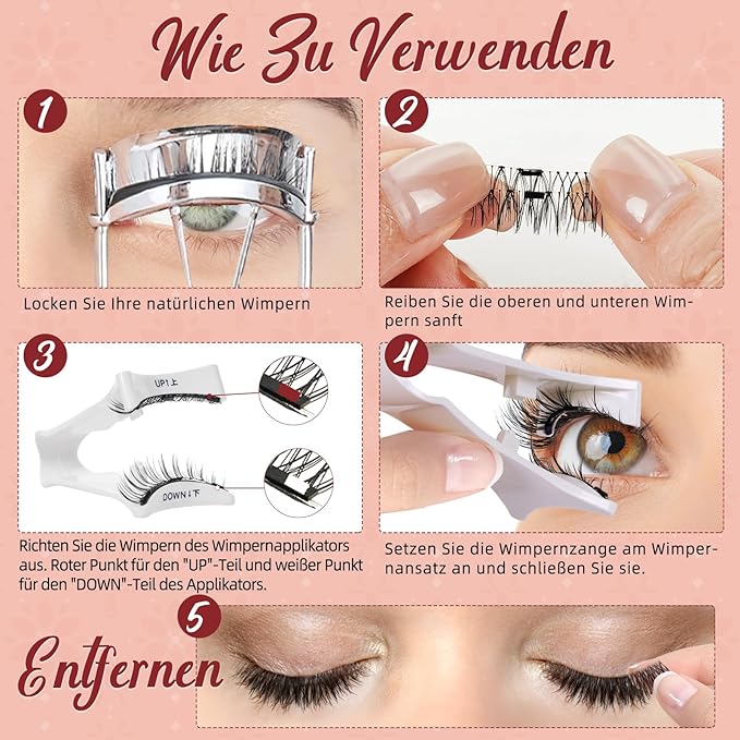 Higu clace Magnetic-Eyelashes with Applicator 2 Pairs Magnetic-Lashes Natural Look Wispy Magnet Lashes Easy to Wear and Remove（DJCX-C+N）