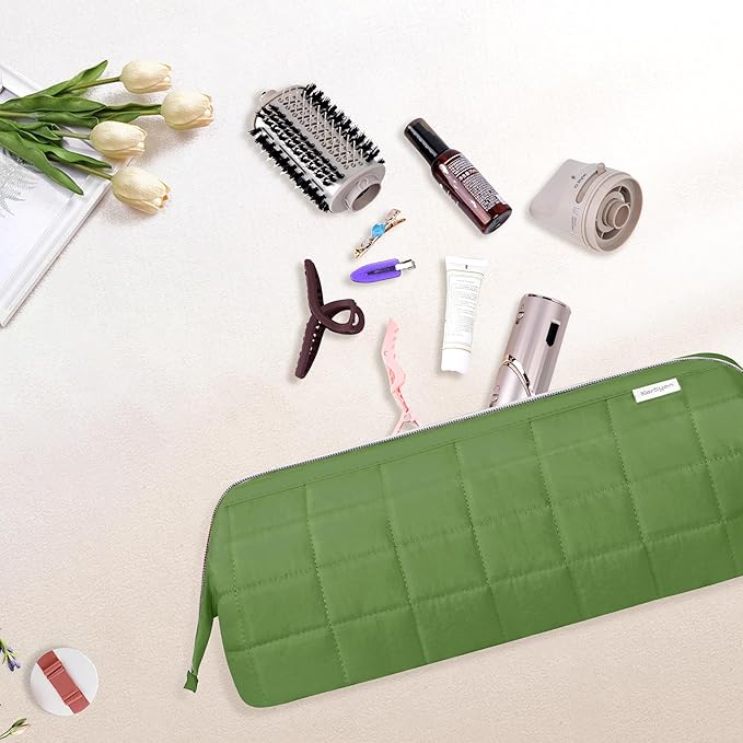Hair Tools Travel Bag Organizer for Dy son Air wrap Case Holder Shark Hair Dryer Flex Style Airstraight Brush Revlon Attachments Carrying Case Flat Curling Iron Bags (Sage Green)