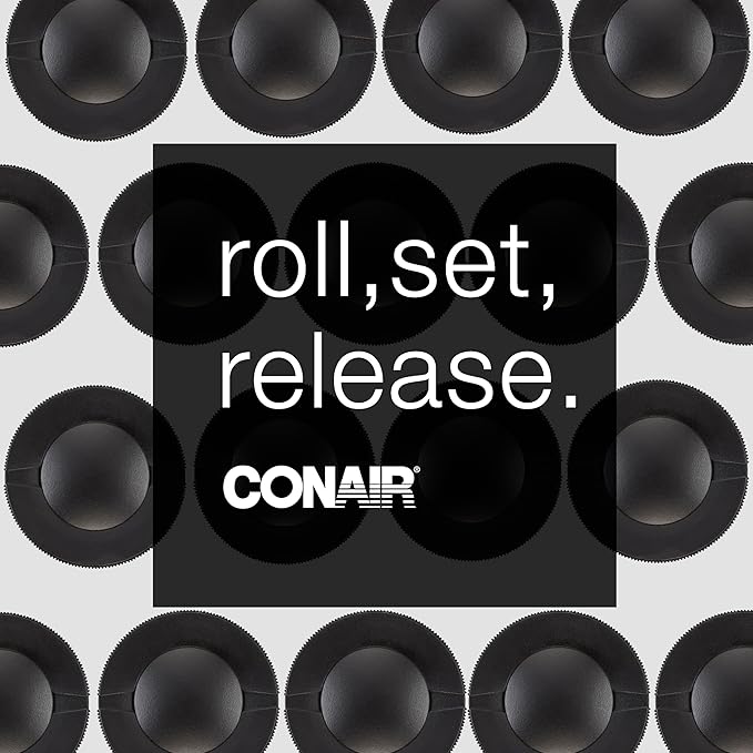 Conair Hot Rollers for Long,Medium & Short Hair,12 Jumbo 1 ½" Heated Hair Rollers with Clips,Hot Curlers for Women,Volume & Curls,Amazon Exclusive,Black,(Pack of 4)