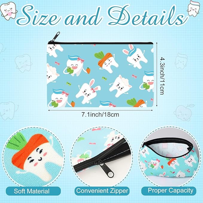 Reginary 20 Pieces Cosmetic Bag for Women, Roomy Makeup Bags with Zipper Toiletry Bag Pouch Travel Accessory Organizer Gifts, 7 x 4.3 Inches(Teeth)