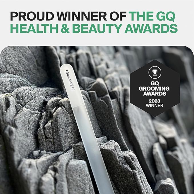 GERMANIKURE Glass Nail File in Suede Sleeve - I'm Aware That I'm Rare - Professional Crystal Nail File for Natural Nails - Ideal Manicure & Pedicure Tool for Smooth, Easy Shaping - Nail Care Gift