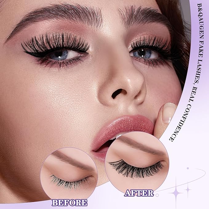 Lash Clusters B05 D Curl 8-16mm DIY Eyelash Extensions 72 Clusters Lashes B&Qaugen Fluffy Individual Lashes Cluster DIY at Home (B05,8-16MIX)
