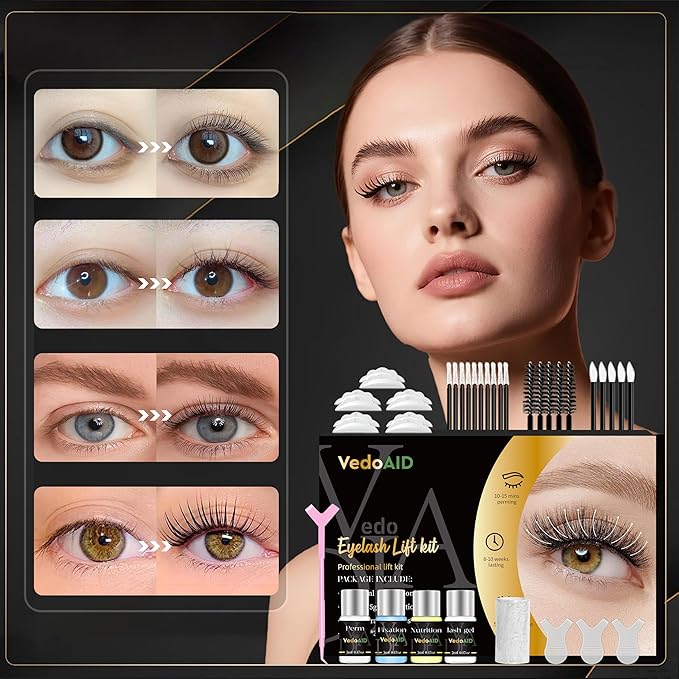 2025 New Upgraded EyeLash Lift Kit Eyelash Extension Kit Eyelash Perm Kit, Eyelash Lifting & Eyelash Curling Includes Eye Shields, Pads, Accessories,Achieve Salon-Quality
