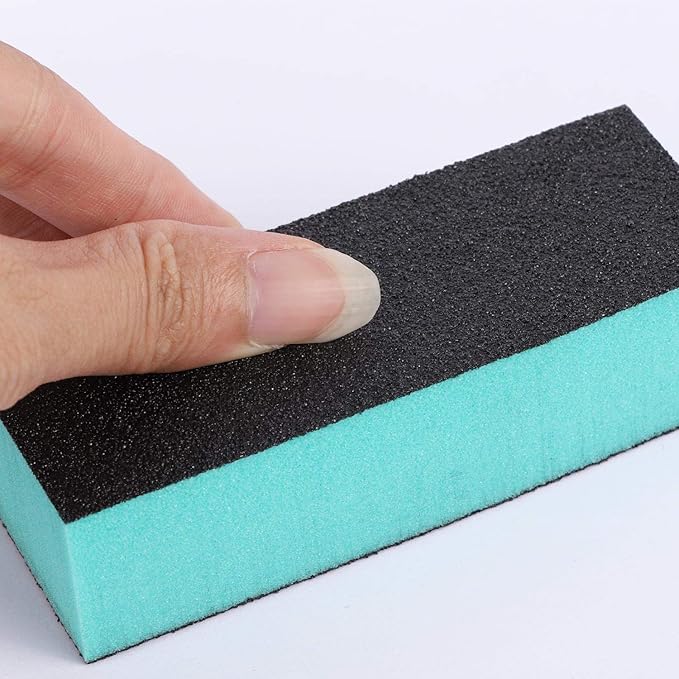 Nail Buffer Sanding Blocks Polisher Buffing Files Nail Art Pedicure Manicure Tool 80/120 Grit, 20 Pcs (Black Green)