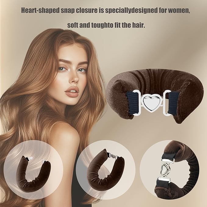 Heatless Curls Overnight Hair Curlers - 4 Pcs No-Heat Curling Rod to Sleep In and Shower Cap,Velvet Hair Rollers with Satin Wrap (new packaging)
