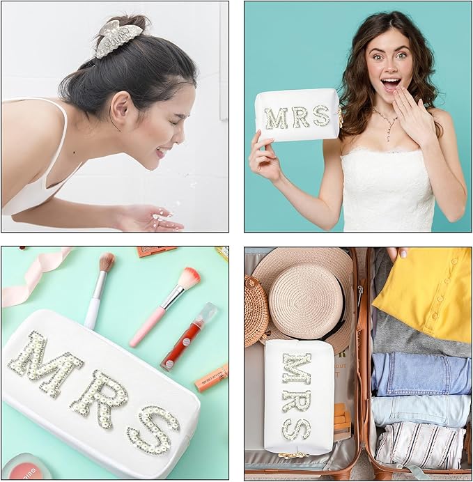 Bride to Be Gift Set, Bridal Shower Gift for Her, Bride Hair Claw Bride Hair Clip, Bride Makeup Bag, MRS Cosmetic Bag, Wedding Gifts Bachelorette Gifts for Bride
