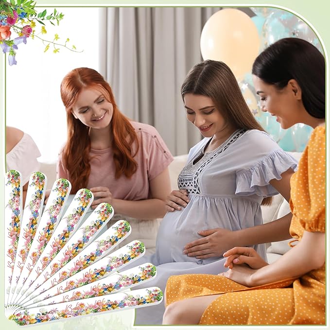 50 Pcs Baby in Bloom Baby Shower Favors Decorations Party Games Winners Prizes Gifts Bulk Floral Emery Board Nail File for Adults Guests Gender Reveal Favors Decorations Gift Bags Stuffers