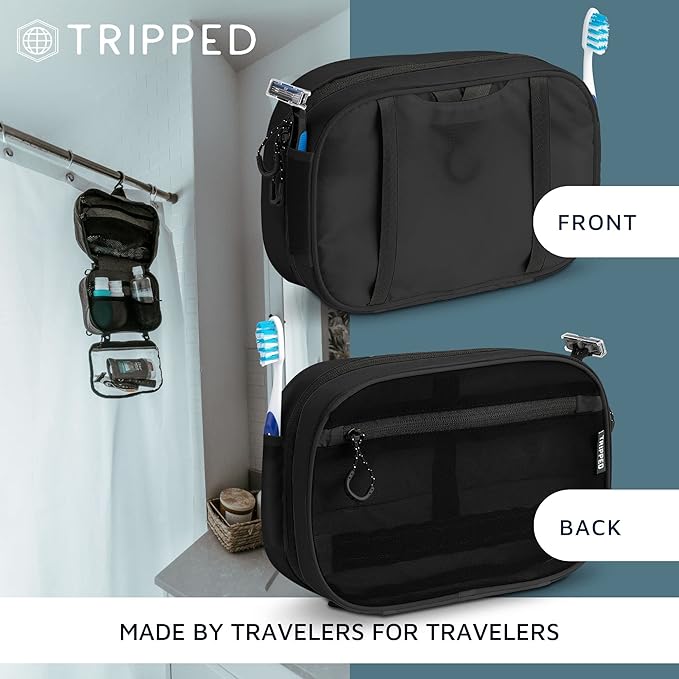 Toiletry Bag Kit Set: Hanging Travel Toiletry Bag + 311 TSA Cosmetic Liquid Bag + Ultralight Accessory Organizer Pouch