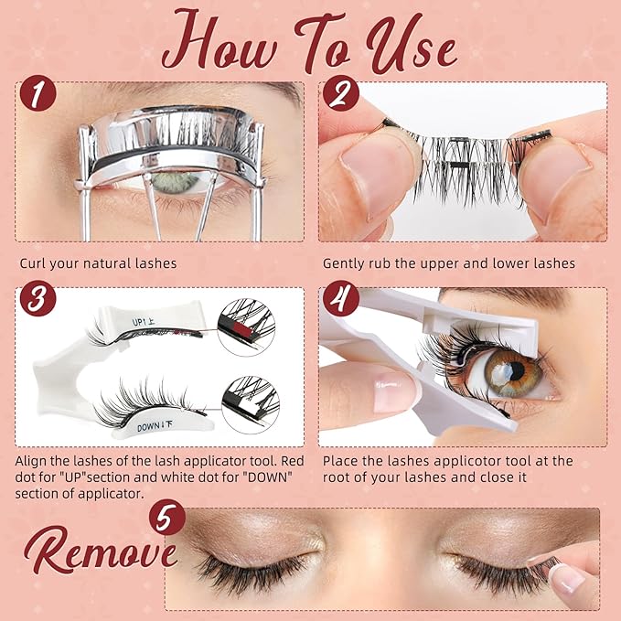 Higu clace Magnetic Eyelashes Magnetic Lashes with Applicator Soft Magnetic Eyelashes Natural Look Pestañas Magnéticas No Need Glue Easy to Wear and Remove Pestañas Magnéticas Naturales(I04)