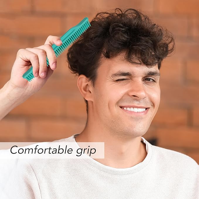 Allegro Combs #70 3-Row Detangling Comb, Wide Tooth Curl Defining Brush, Perfect for Women Curly Hair Stylists, Curl Defining Comb, Made In The USA, Mint