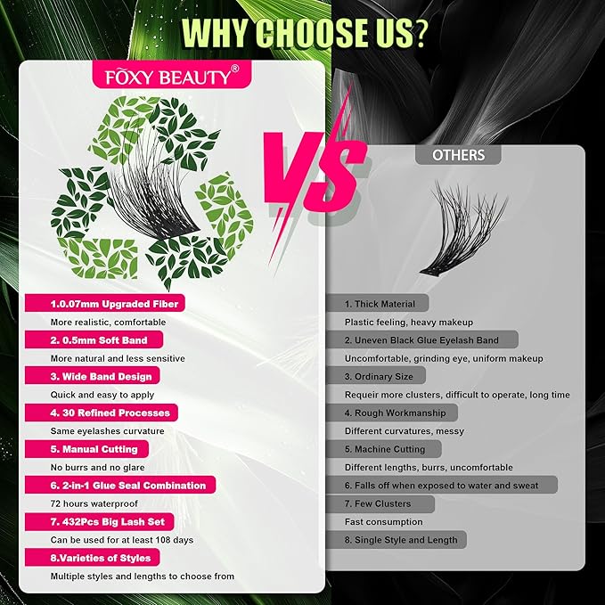 Lash Clusters - 0.05mm Wispy Natural Eyelash Clusters Fluffy Biodegradable Cruelty Free Eyelashes Lightweight Separate Left & Right Lash for Beginners DIY at Home
