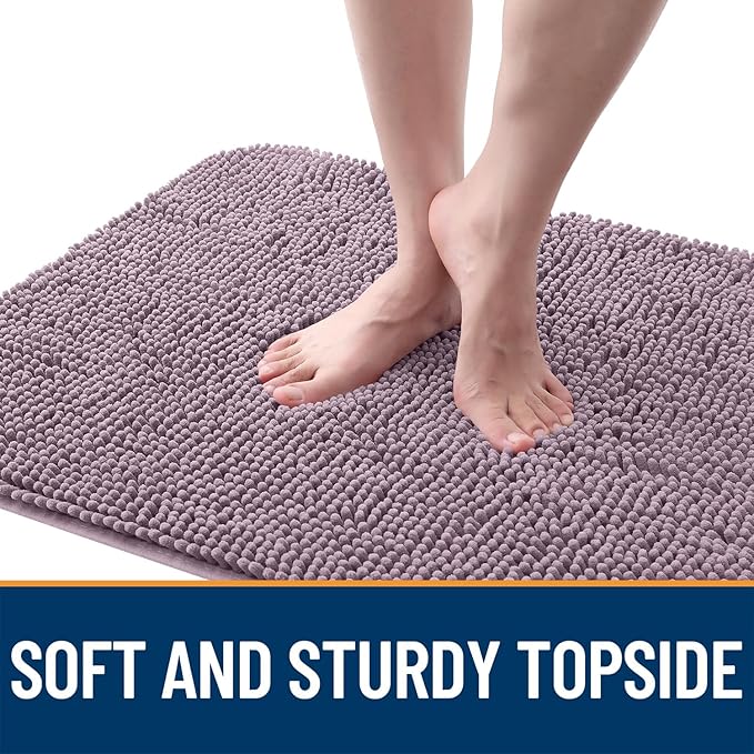 OLANLY Dog Door Mat for Muddy Paws 40x32, Absorbs Moisture and Dirt, Absorbent Non-Slip Washable Doormat, Quick Dry Chenille Mud Mat for Dogs, Entry Indoor Entryway Carpet for Inside Floor, Deep Plum