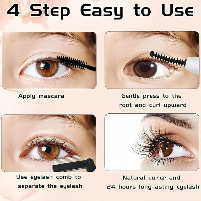 Heated Eyelash Curler - Heated Lash Curler Electric Eyelash Curler 3 Temp Settings for Makeup Tools for Achieving A Natural Curl and Long Lasting Eyelashes, Designed for Women, Pink AA