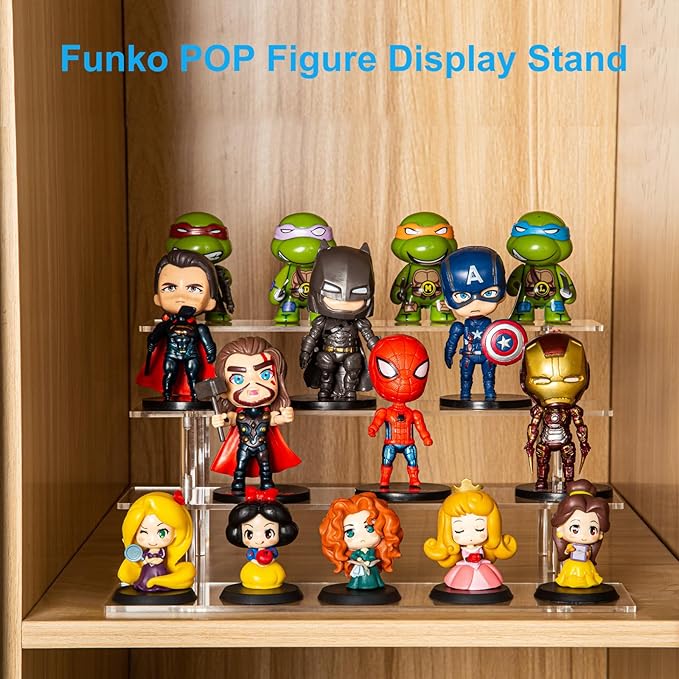 HENABLE 4 Tier Acrylic Perfume Organizer Stand, Clear Display Risers for Perfume, Cologne, Cosmetic, Skincare, Funko POP, Dessert Display, Cupcake Stand Holder